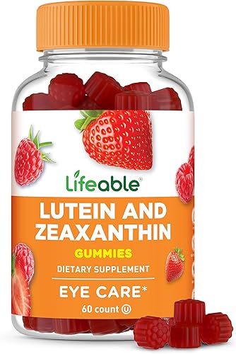 Lifeable Gomitas de luteína y zeaxantina  Suplementos de luteína y zeaxantina de gran sabor para los ojos  Gomitas veganas y sin OMG para la salud