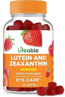 Lifeable Lutein and Zeaxanthin Gummies | Great Tasting Lutein and Zeaxanthin Supplements for Eyes | Vegan and Non GMO Eye Health Gummies | 60 Count