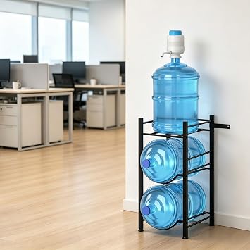 Small 5 Gallon Water Jug Holder, 3 Tier Water Jug Stand Holder 5 Gal Water Bottle Storage Rack Organizer for Kitchen, Office, Garage