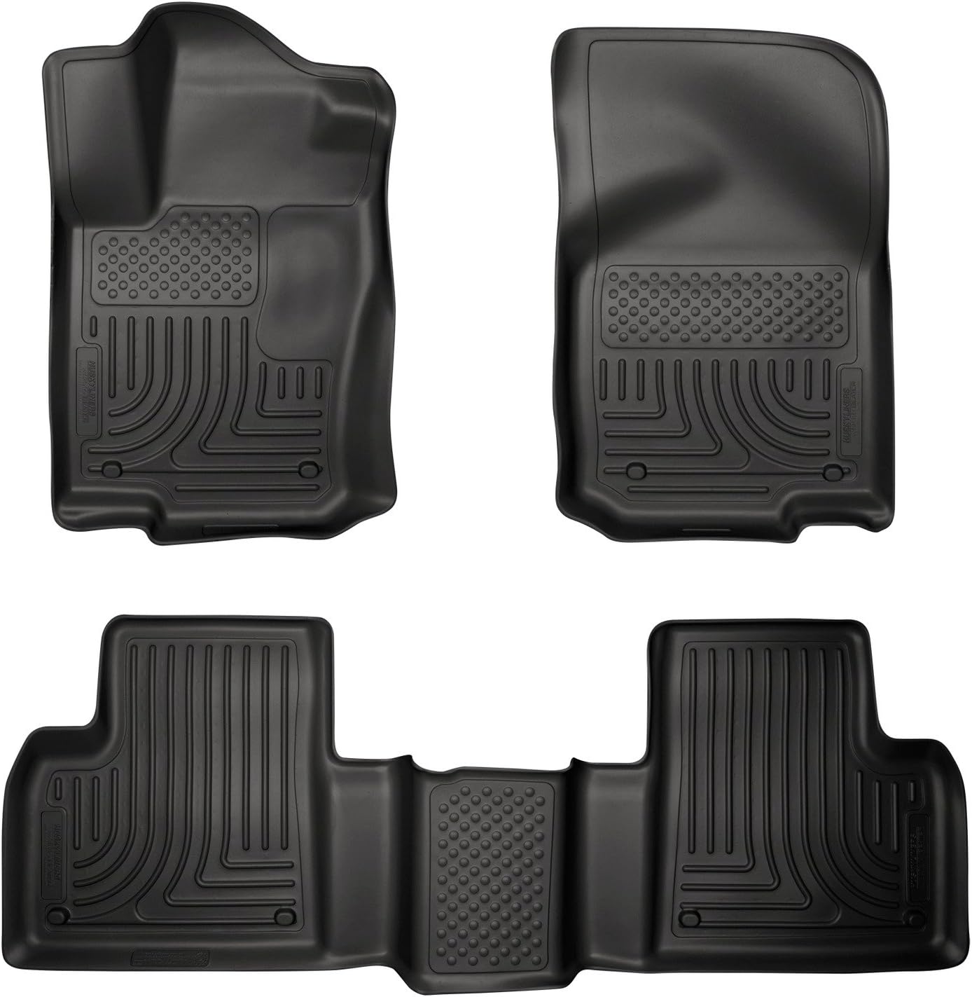 Husky Liners Weatherbeater Floor Mats | Fits 2012-2015 Mercedes-Benz ML350; 2013-2016 GL350 & GL450; 2016-2017 GLE300d & GLE400 and More (See Description) | Front & 2nd Row, 3-pc Black - 98981