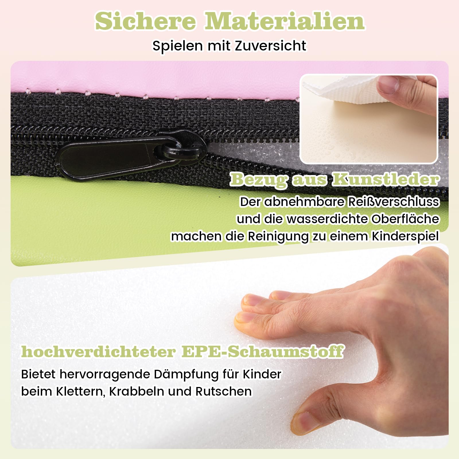 COSTWAY 4 TLG. Schaumstoffbausteine, Riesenbausteine zum Toben und Klettern, Softbausteine aus Schaumstoff, Großbausteine, Bauklötze für Kinder im Vorschulalter, Babys & Schulkinder (Rosa)