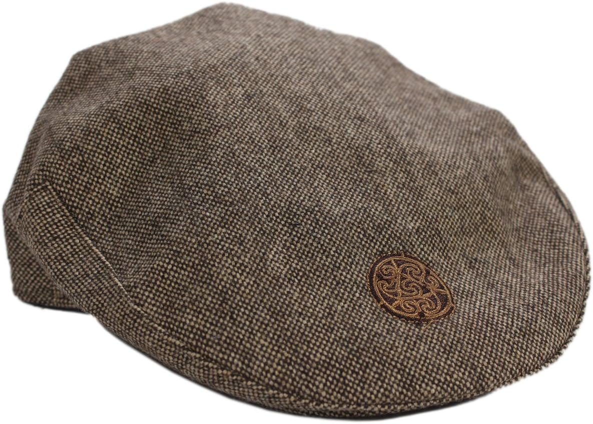 Children’s Flat Cap Brown Tweed Celtic Emblem Large