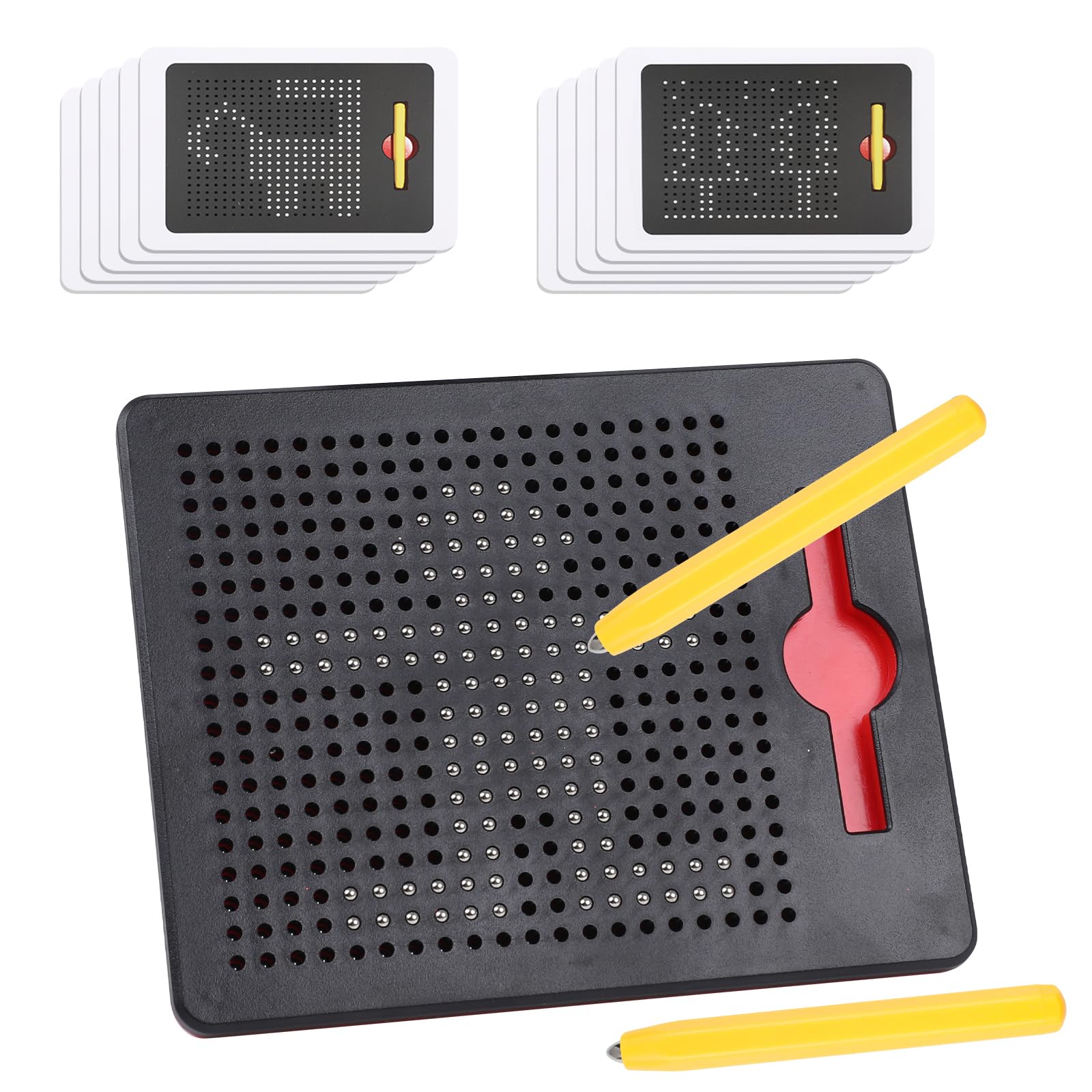 SULOLI Nero Lavagna magnetica da disegno,Lavagna magica,Lavagna magica,Gioco magnetico con sfere e penna per bambini scuola famiglia