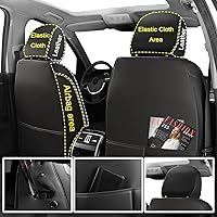Vista 3 de Car Seat Covers Full Set in Black, Luxury Nappa Leather Seat Covers, Universal Automotive Seat Cover Fit for Most Trucks Sedans and SUV, Easy to