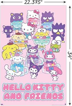 Hello Kitty and Friends: 24 Summer Fresh - Group Wall Poster, 34L x 22.4W, Unframed Version