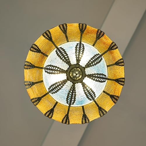 Miniatura 6 de TFCFL Lámpara colgante Tiffany vintage de estilo victoriano para sala de estar, comedor