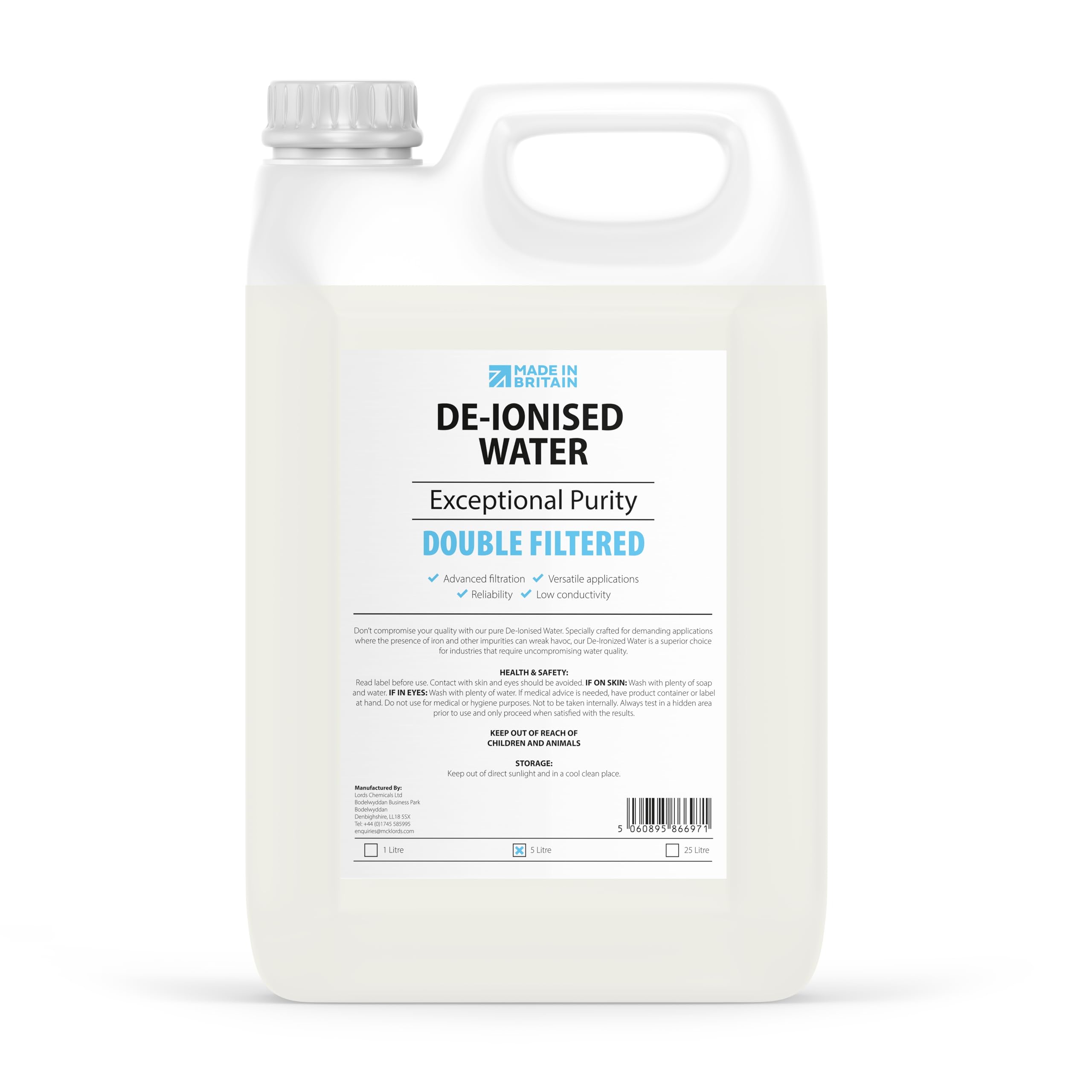 Buy ChemLabDeIonised Water Demineralised, Deionised use with Irons