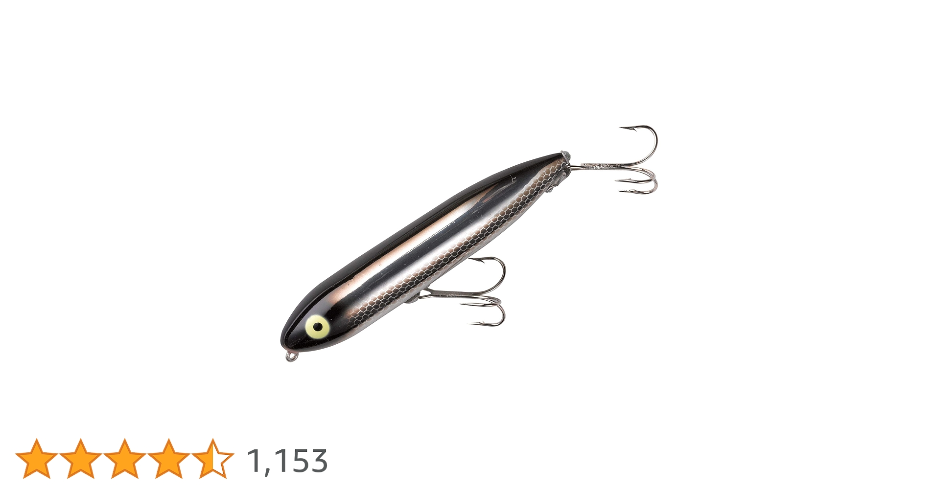 Heddon Lures X9255NBL Zara Spook Fishing Lures, Black Shiner