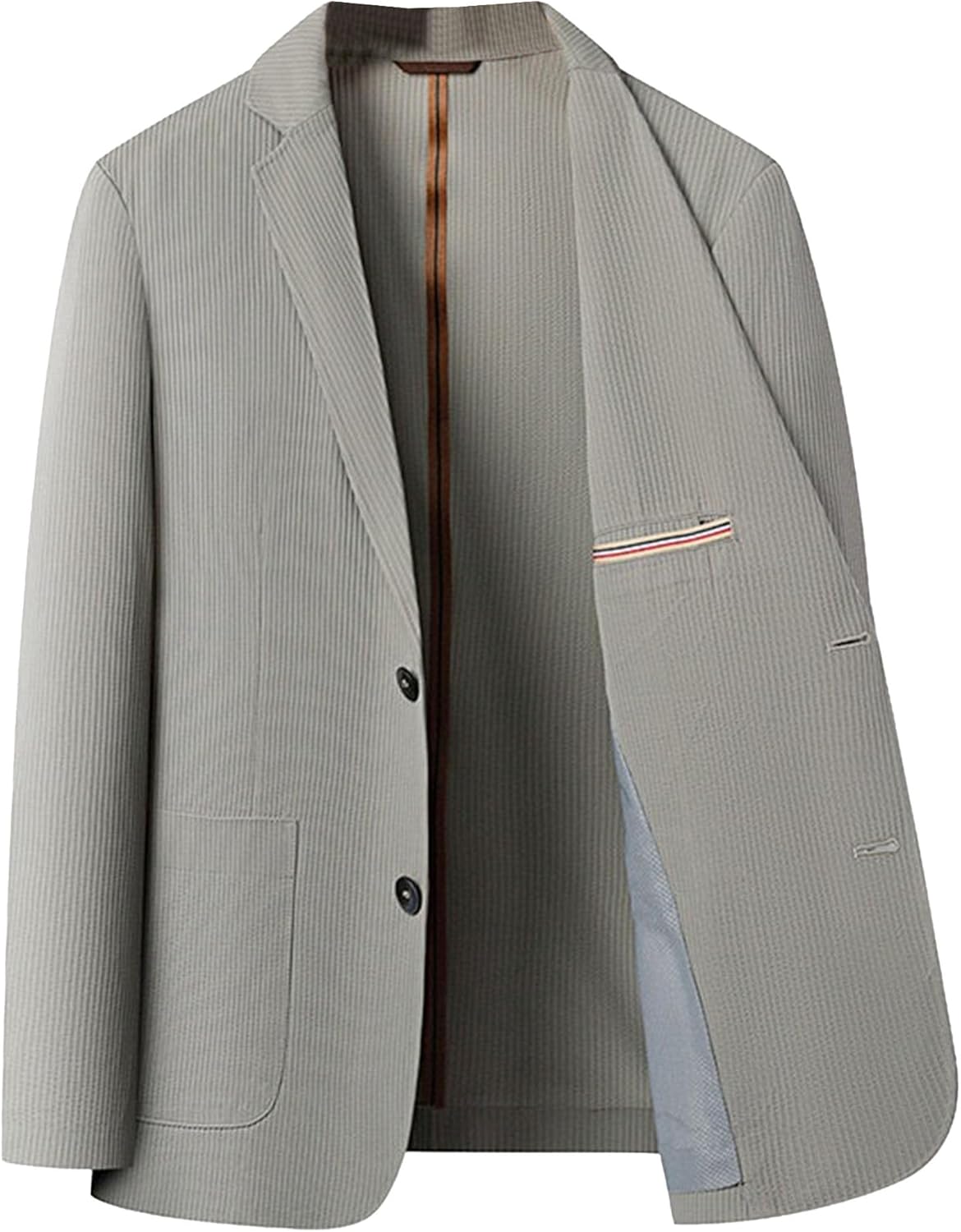 Men's Beach Wedding Tuxedo Blazers Business Herringbone Casual Suit Jacket Single Breasted Lightweight Sport Coats