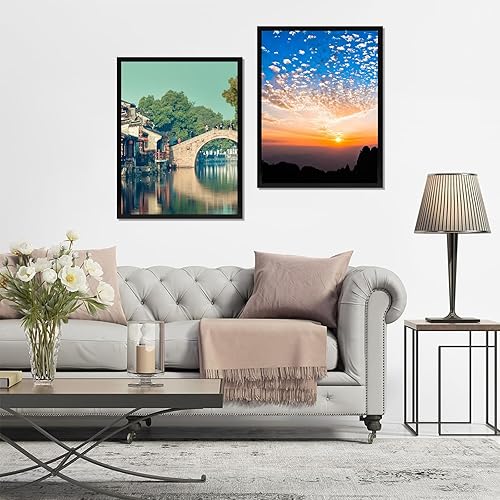 Miniatura 5 de Portarretratos de 12 x 16 pulgadas, compatible con fotos o pósteres de 12 x 16 pulgadas sin paspartú, para arte, fotos o pósteres, marco negro con