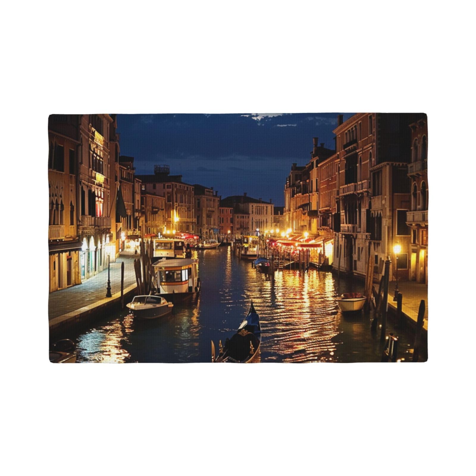 Sets de table imitation lin Venice Night double couche qualitatifs