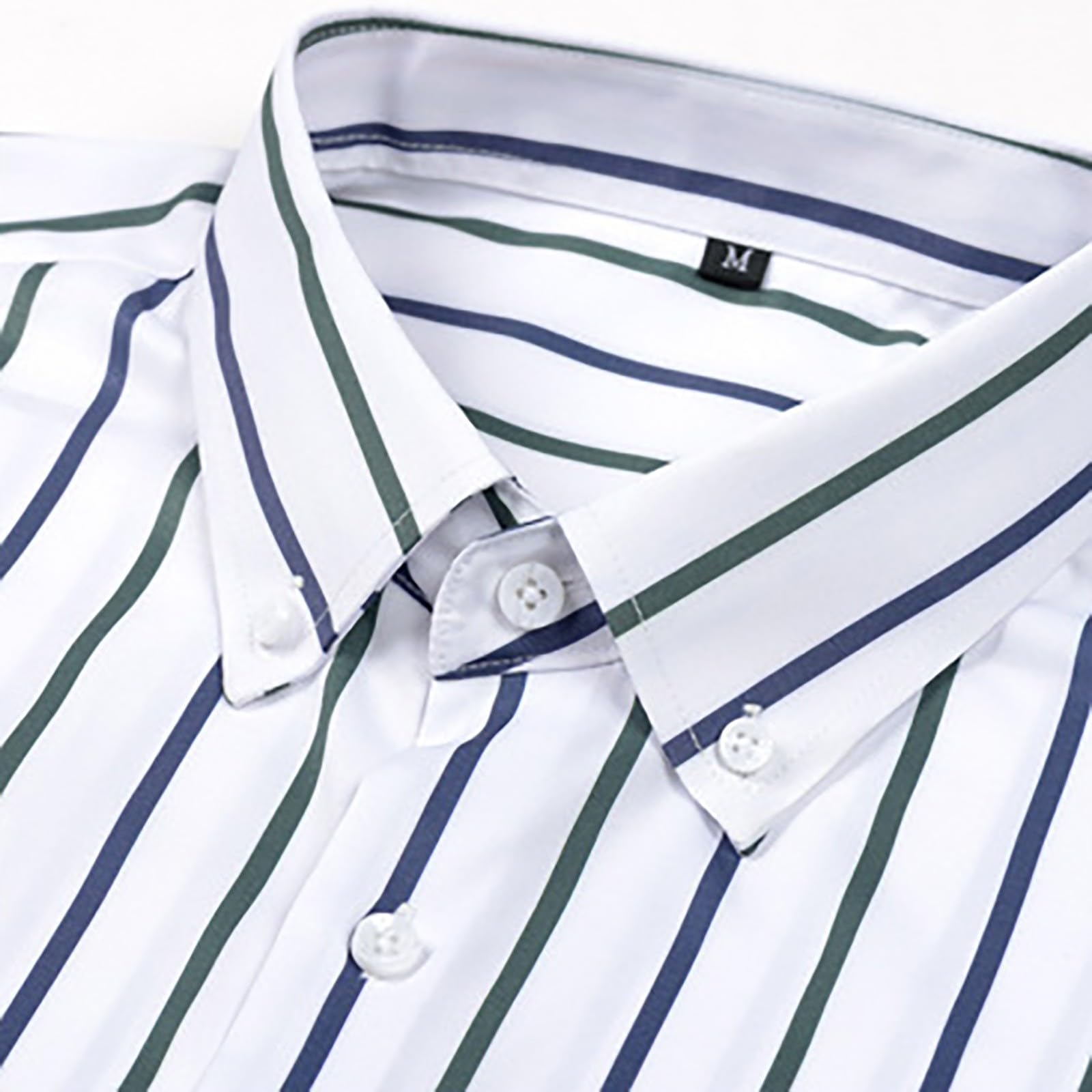 Herren Hemd Langarm Gestreifte Freizeithemden Knopfleiste Business Langarmhemd Baumwolle Westernhemd Regular Fit Herrenhemd Klassisch Stretch Businesshemd Mode Streetwear