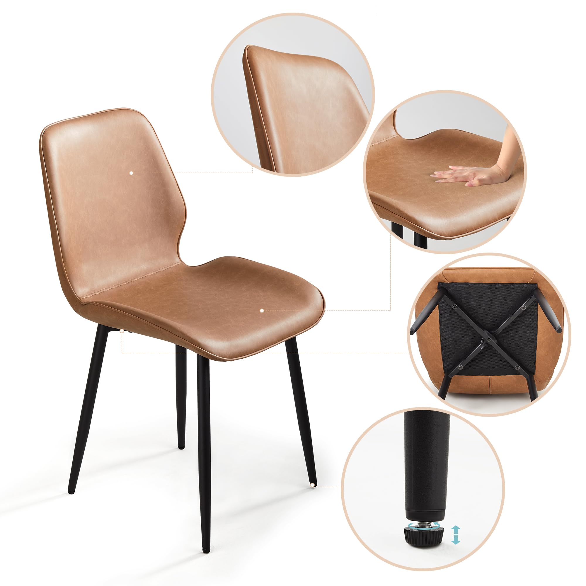 Meerveil Eetkamerstoelen, set van 2, stoffen gestoffeerde