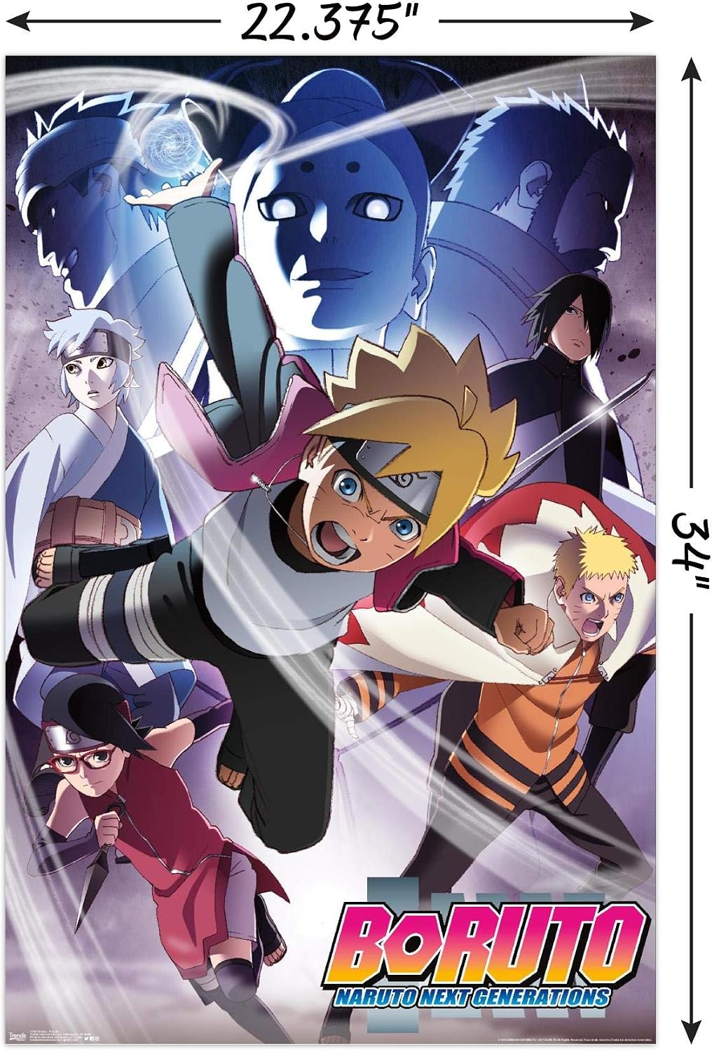 Trends International Boruto: Naruto Next Generations - Key Art Wall Poster, 22.375" x 34", Unframed Version
