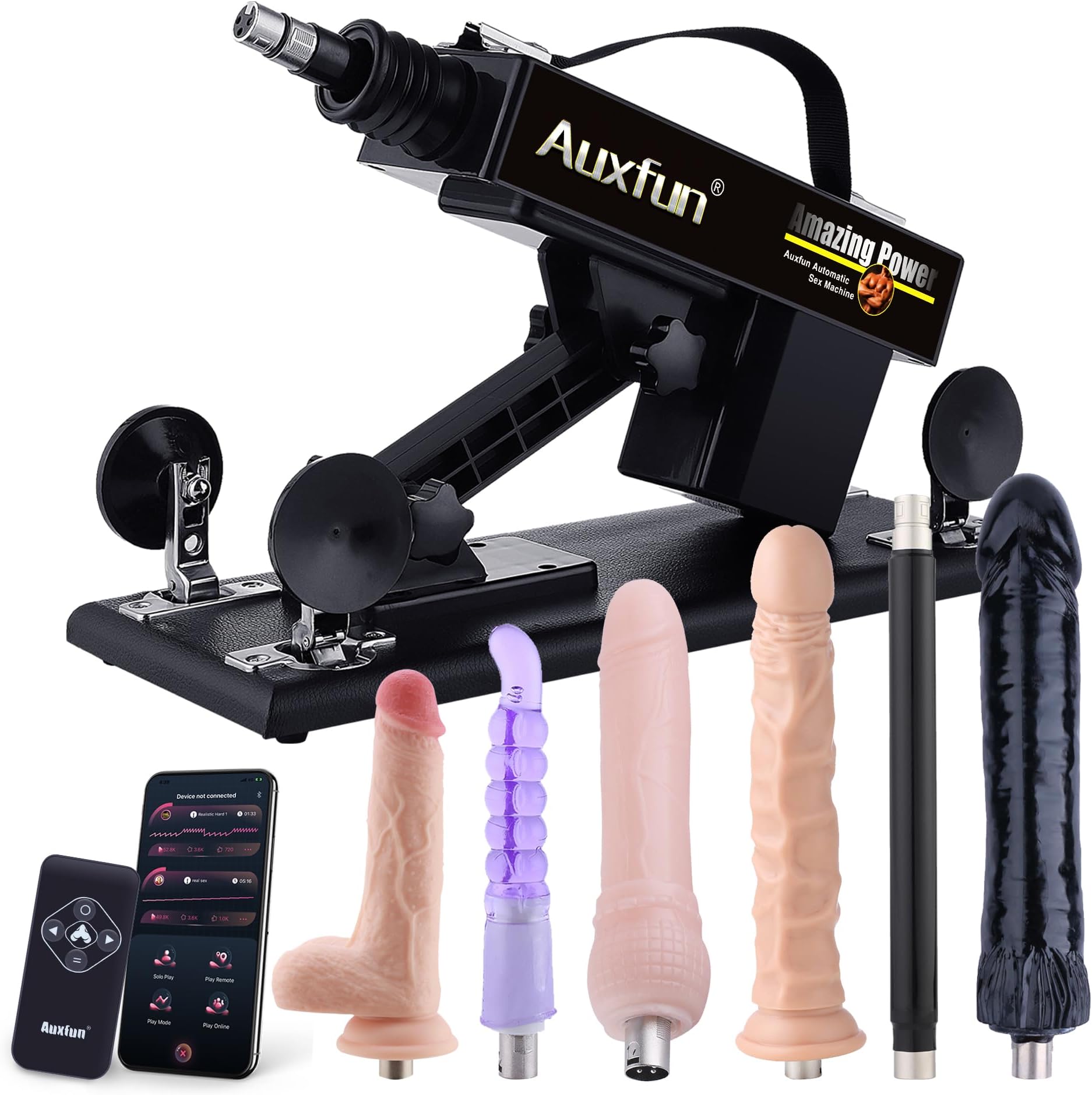 AUXFUN Sex Machine Automatic Love Machine with Remote Control & Graded Dildo,Thrusting Fuck Machine with 3XLR Connector & APP Juguetes Sexuales Hands Free
