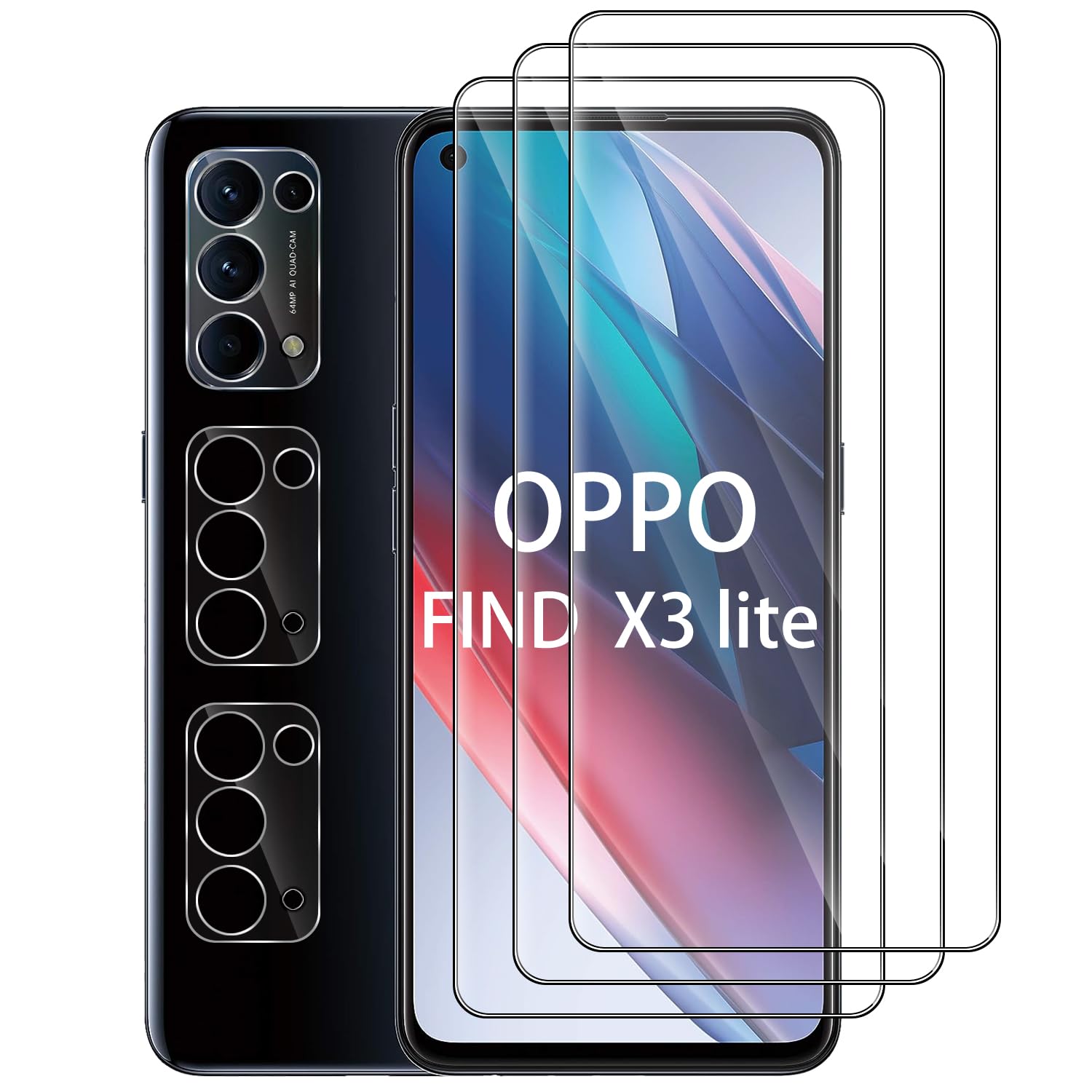 Verre Trempé OPPO Find X3 Lite - Protection écran 2/4 Pièces