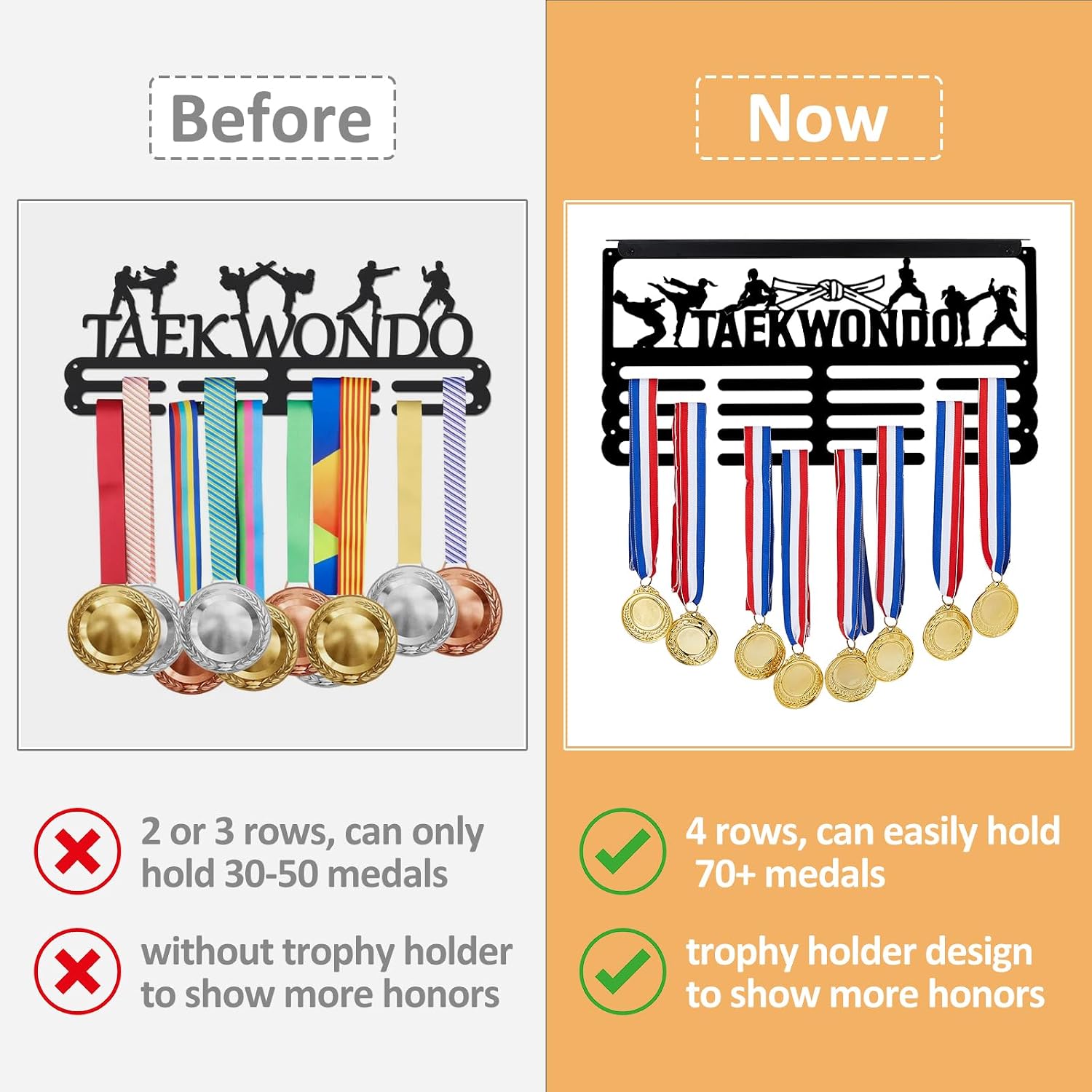 SUPERDANT Medal Hanger Display Medal Holder Shelf Iron Medal Hanger Holder Display Wall Mount Decorative for Bedroom Livingroom