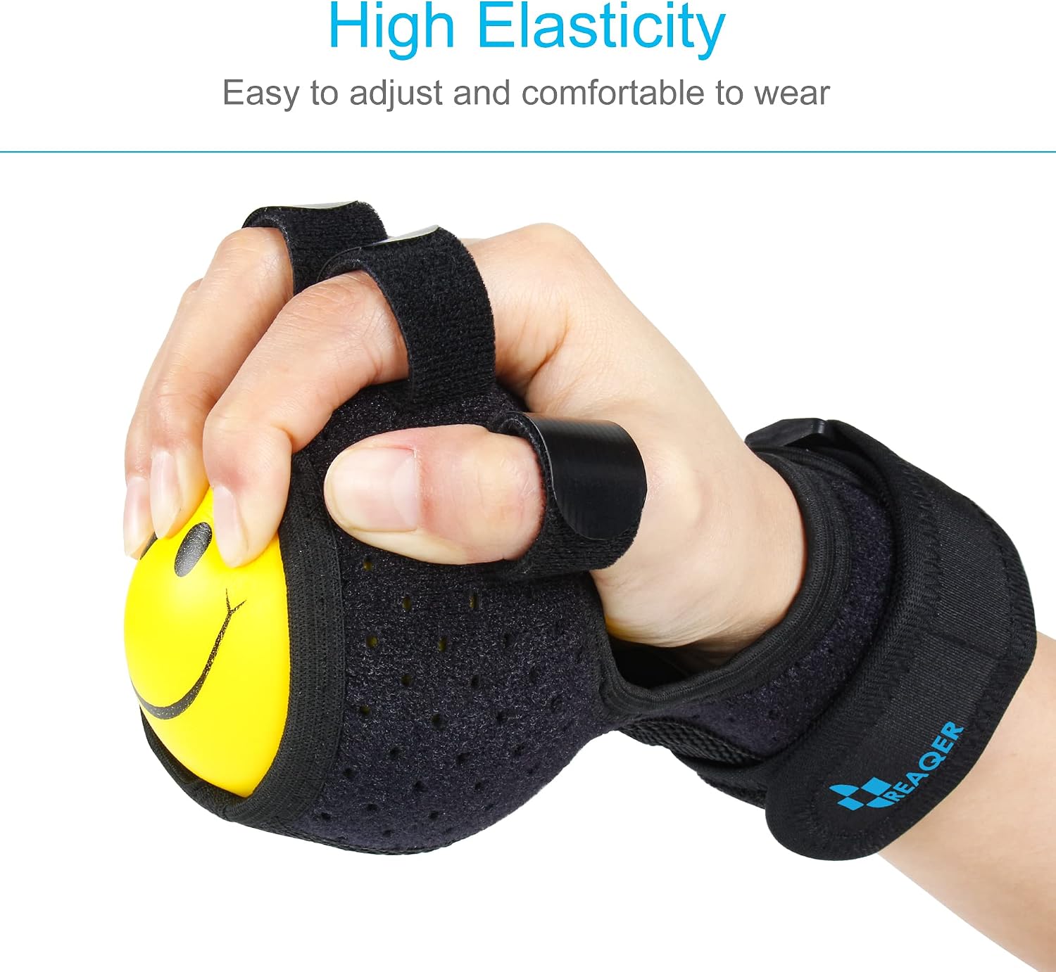 REAQER Grip Strength Ball Finger Device Training Equipment Anti-Spasticity Ball Splint Finger Orthosis for Hand Functional Impairment/Hemiplegia/Stroke