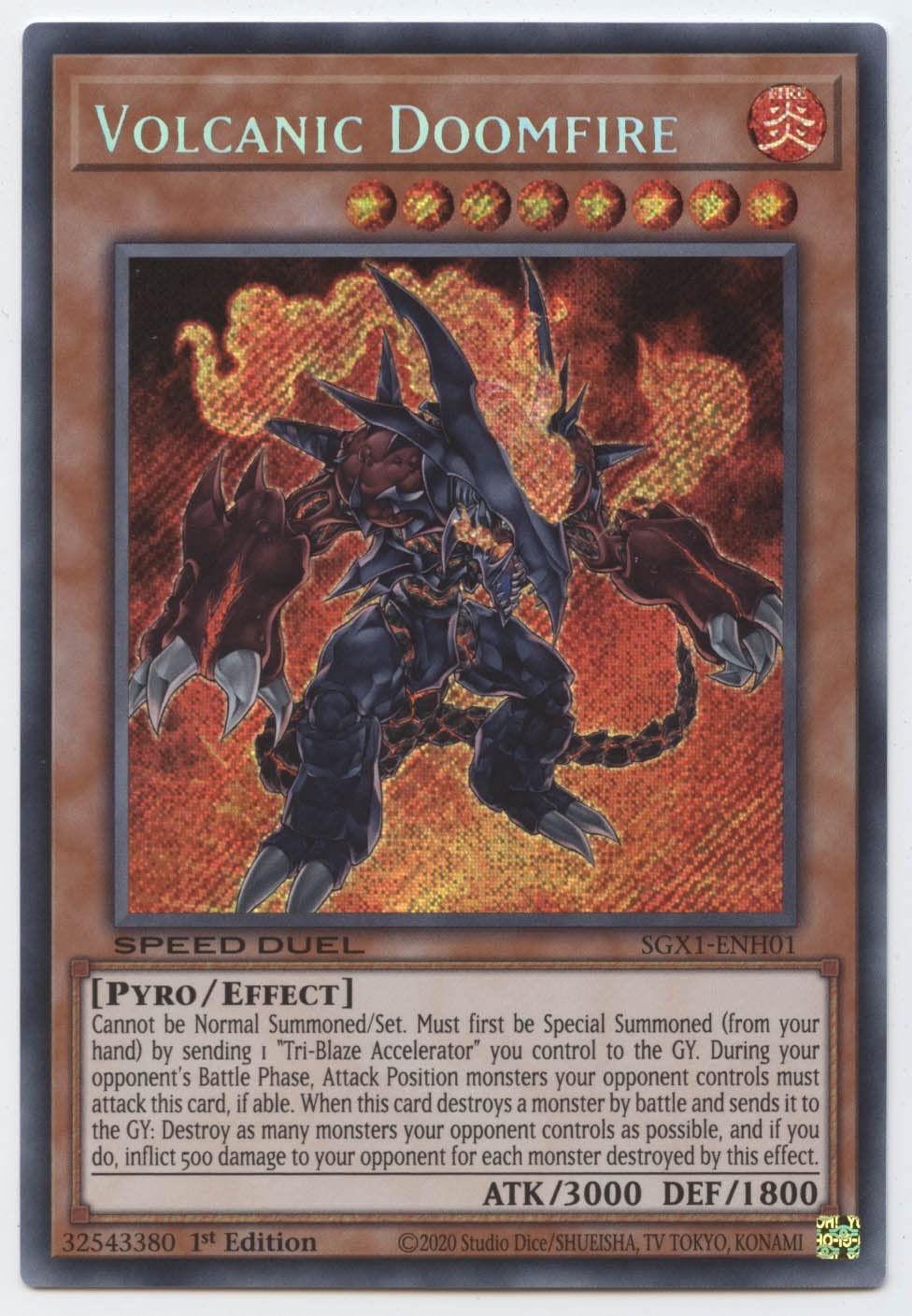 Amazon.com: Yu-Gi-Oh! Volcanic Doomfire - SGX1-ENH01 - Secret Rare