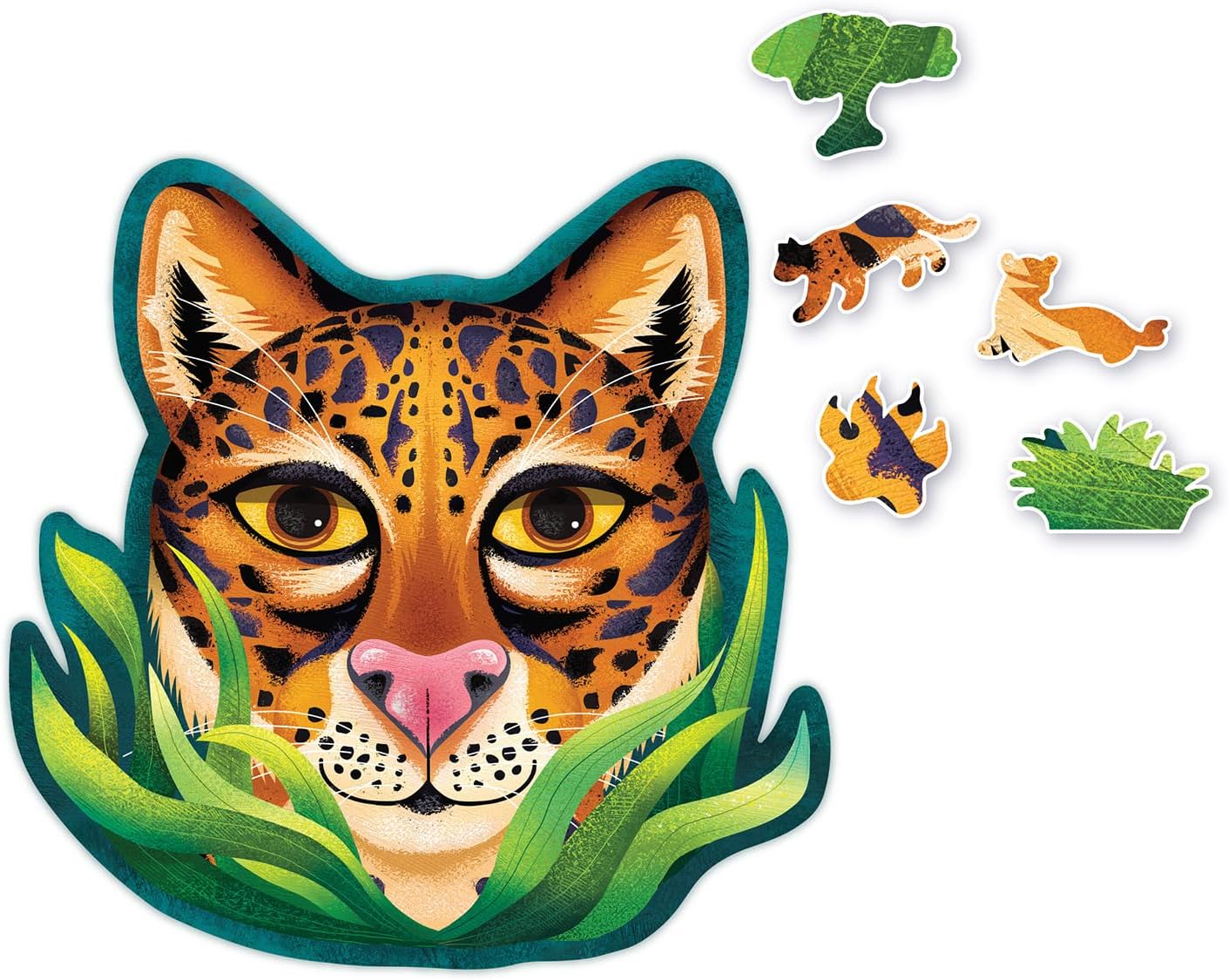 Peaceable Kingdom Jaguar-Shaped 251-Piece Puzzle for Kids Ages 7 & Up - Includes 15 Fun-Shaped Puzzle Pieces - Great for Classrooms or Home Use