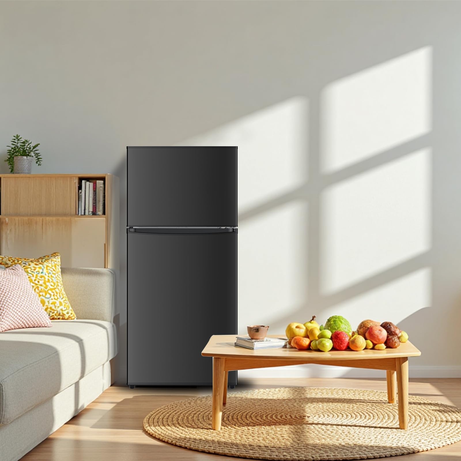Hailang 7.0 Cu.Ft Refrigerator With Freezer, Double Door Fridge With Top Freezer, Apartment Size Fridge For Dorm, Office, Kitchen, Home, Large Capacity, 7 Settings Temperature Adjustable(Black) on Fridge.com - View 6