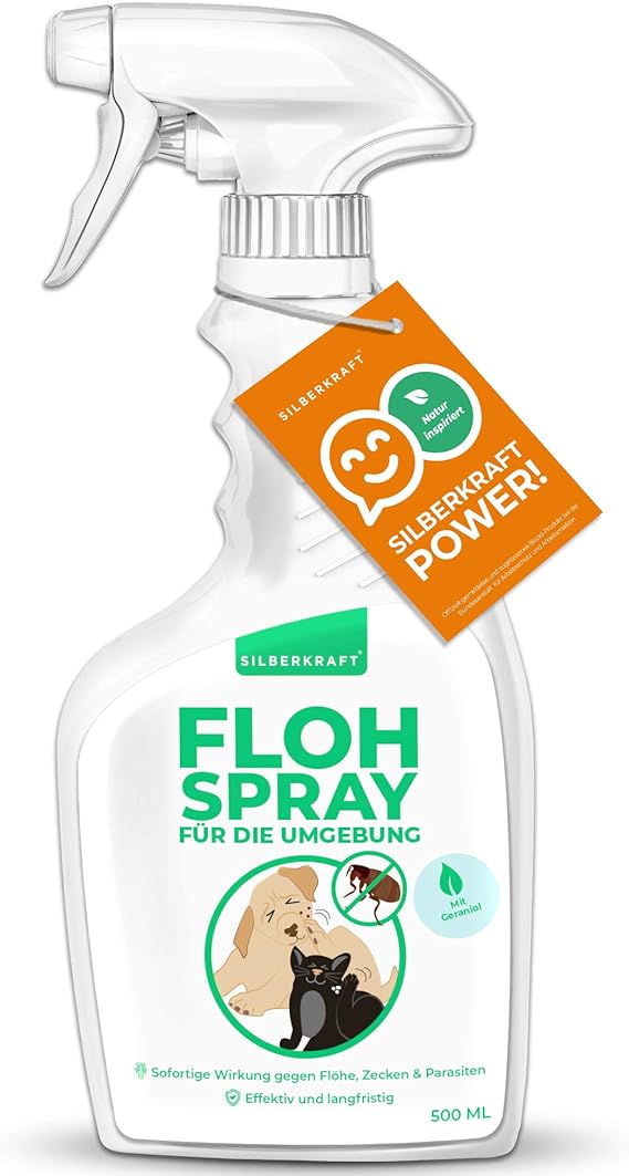 Silberkraft Flohspray, Umgebungsspray, FlohSpray 500 ml Flohspray für die Umgebung ideales Silberkraft Flohspray, Umgebungsspray, FlohSpray 500 ml Flohspray für die Umgebung ideales