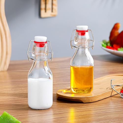 Miniatura 5 de EBOOT Botellas de vidrio con tapa abatible con tapas, botellas de cerveza, botellas de vidrio transparente con parte superior oscilante, botellas de