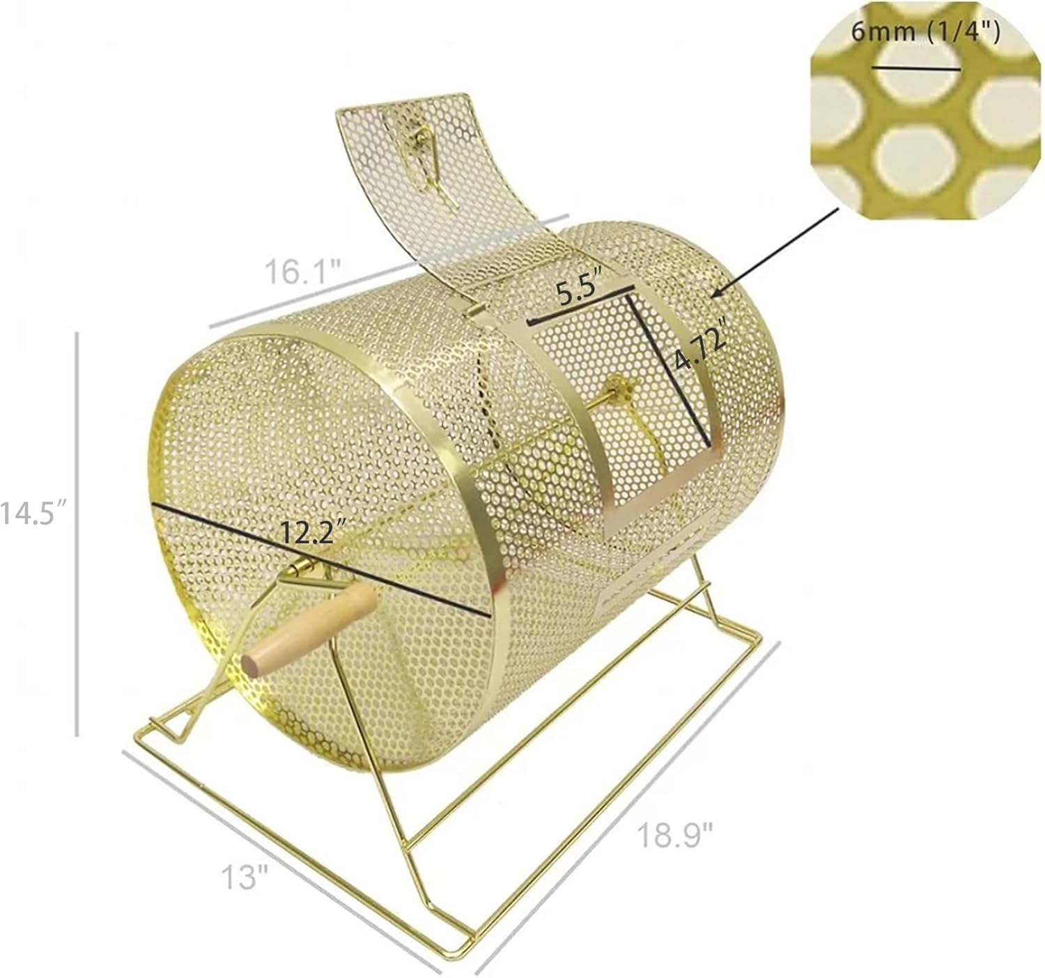 FixtureDisplays® Metal Raffle Drum, Lucky Draw Tumbler, Party Door Prize Lottery Spinner, 12" Diameter Drum, Overall 19X13X15" 119570-2D
