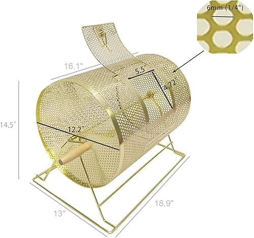 Miniatura 5 de FixtureDisplays® Tambor de rifa de metal, vaso de sorteo de la suerte, hilandero de lotería para puerta de fiesta, tambor de 12 pulgadas de