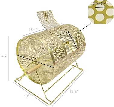 FixtureDisplays Metal Raffle Drum, Lucky Draw Tumbler, Party Door Prize Lottery Spinner, 12 Diameter Drum, Overall 19X13X15 119570