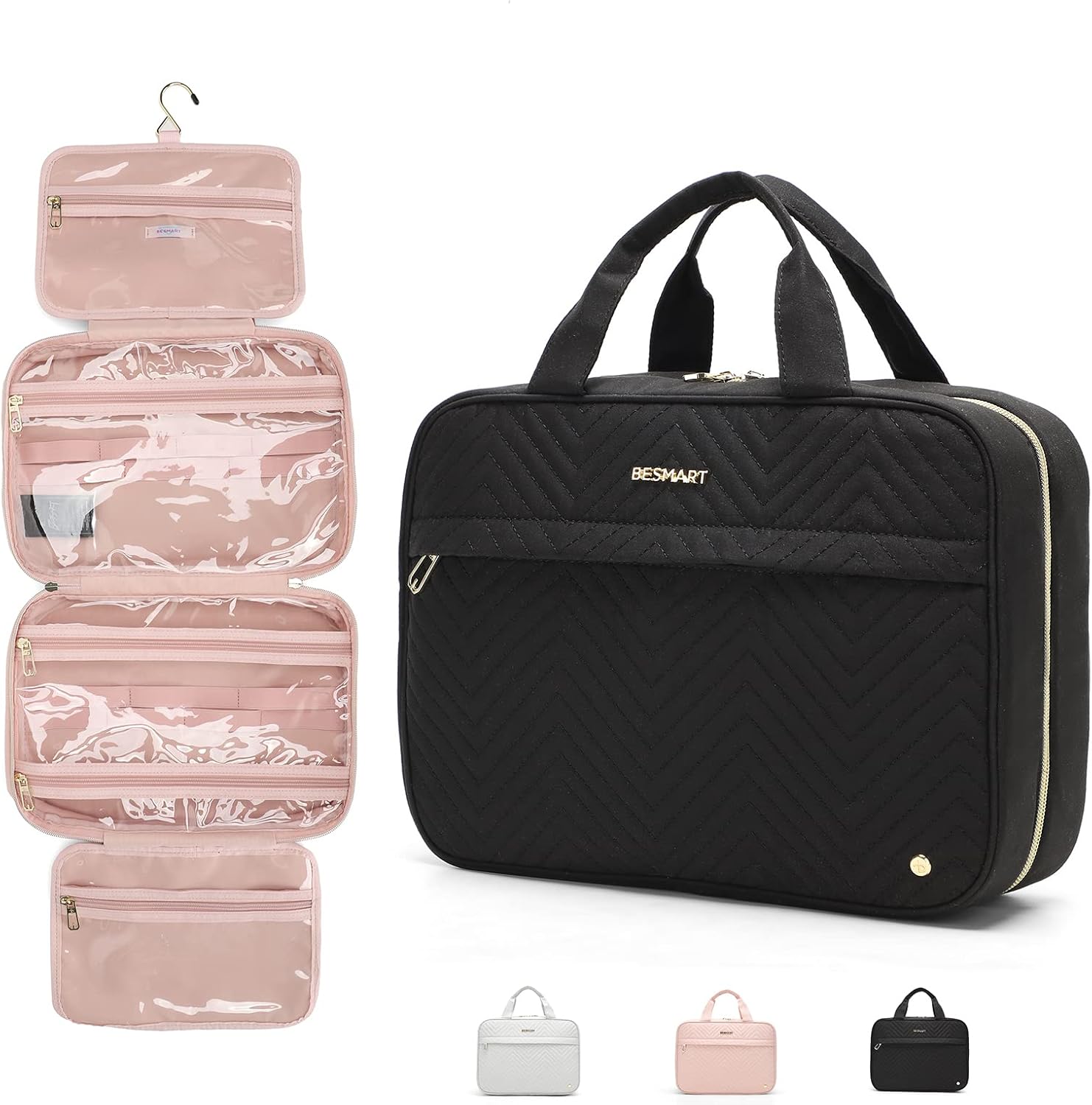 BE SMART Packing Cubes Folding Makeup Bag for Women，Large Capacity