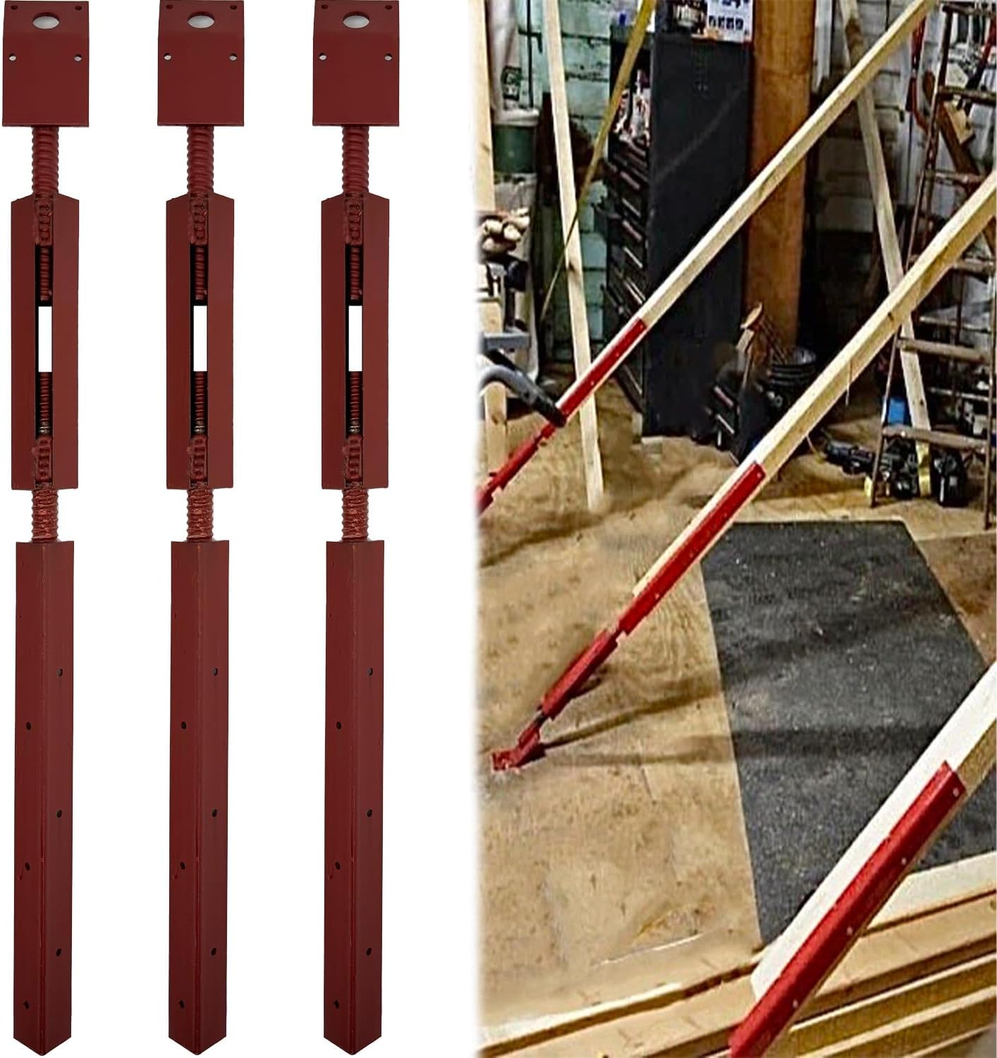 Concrete Turnbuckle Form Aligner 3Pcs Adjustable Wall Brace(35" - 38" Length) Corrosion-Resistant Steel Wall Brace Solid-State Welding Concrete Tools