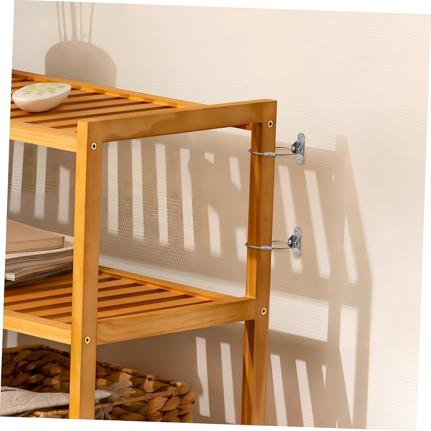 BESPORTBLE 6sets Falling Fixator Straps Nonslip Furniture Pads Secure Bookshelf Wall Anchor Furniture Safety Straps Kit