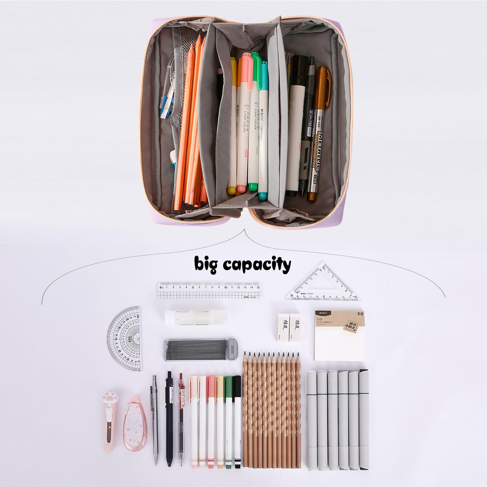 QIANPA - Estuche organizador pequeño con cremallera, bolsa ligera estética, bolsa morada para hombres y mujeres