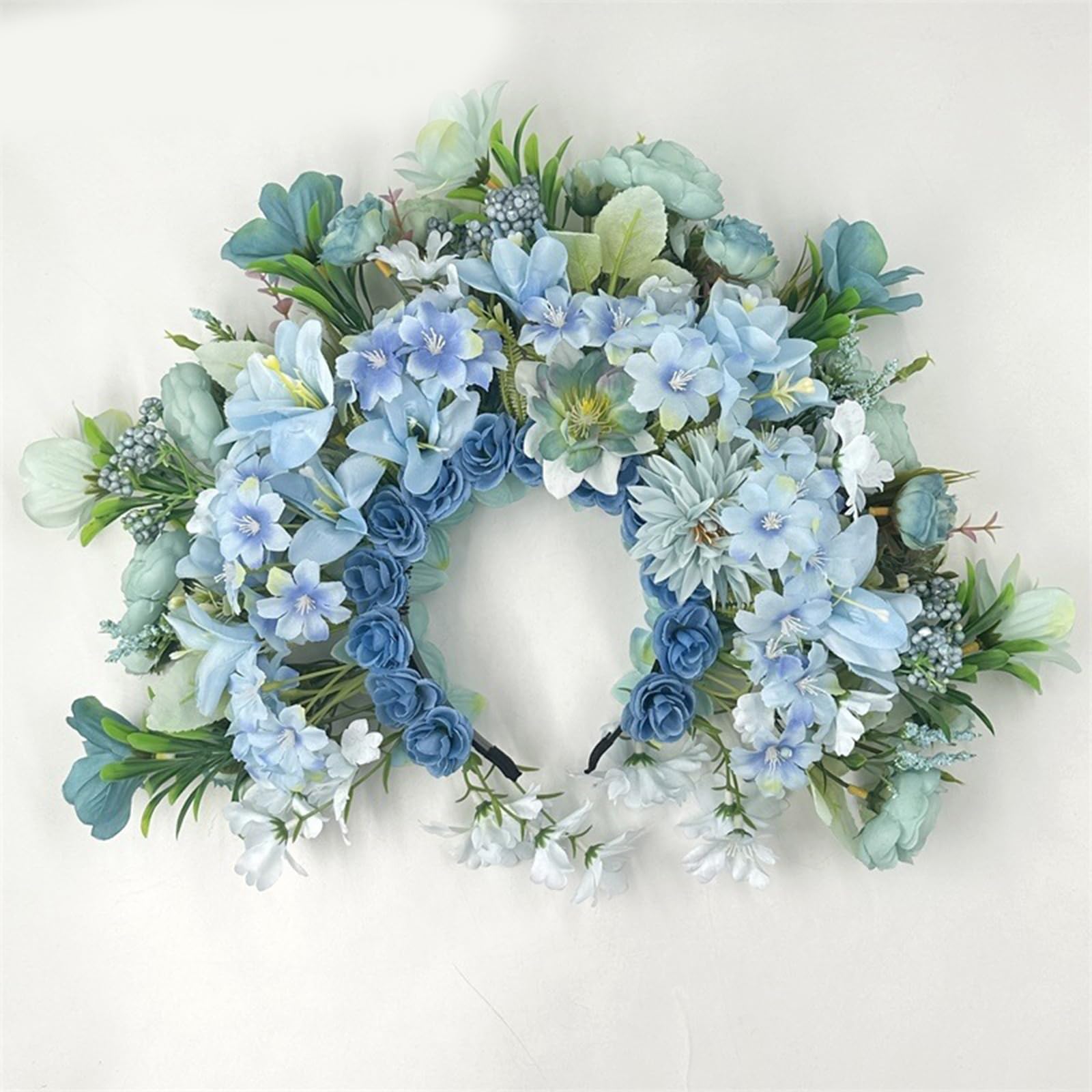 Große Blumenkrone für Hochzeit, Blumen Stirnbänder, Braut Blumen Stirnbänder, Damen Blumengirlanden, Kronen Haarkranz