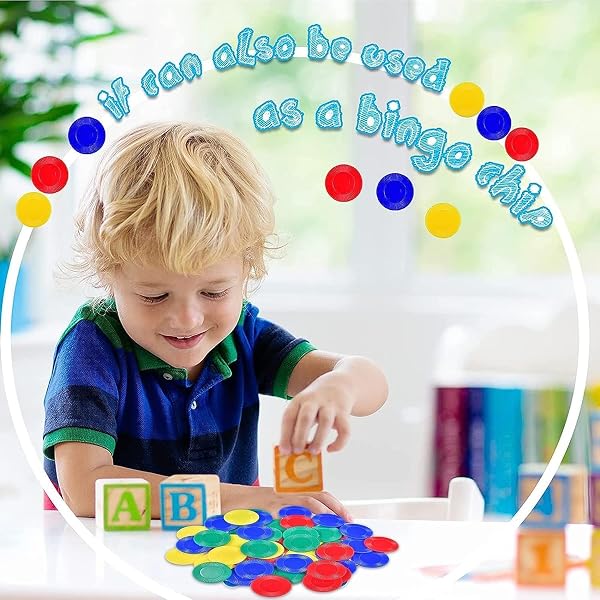 UieaMsio 400 Monete Gettoni di Poker in Plastica, 4 Colori Gettoni Bingo, Token di Gioco per Conteggio per Bambini (22mm) - 4