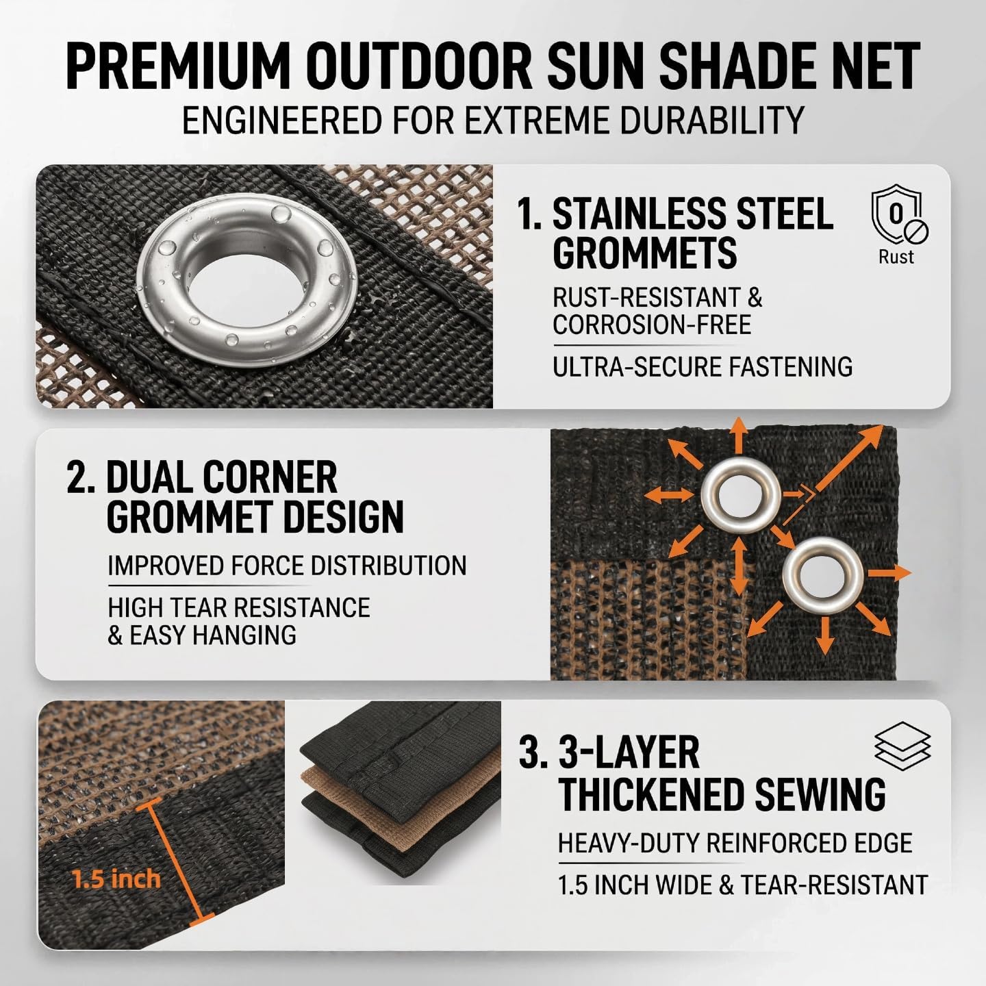 FAIR WIND 90% Sun Shade Cloth 8'x12' Privacy Screen Pergola Cover, Mocha