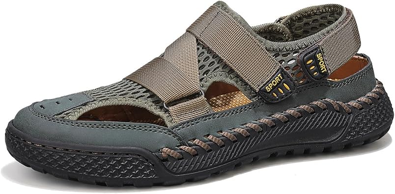 Mens Slip-On Wading Sandals Outdoor Lightweight Drying Quick Athletic Sandals Casual Breathable Beach Sandals