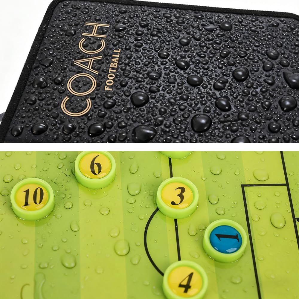 Lavagna Tattica Calcio,Magnetica Allenatore di Board Portatile con Timer,Gomma,Spazzola,Lavagna Calcio per Insegnare e Formazione,Coach Board per Organizzazione Giocatori Tattiche e Strategie