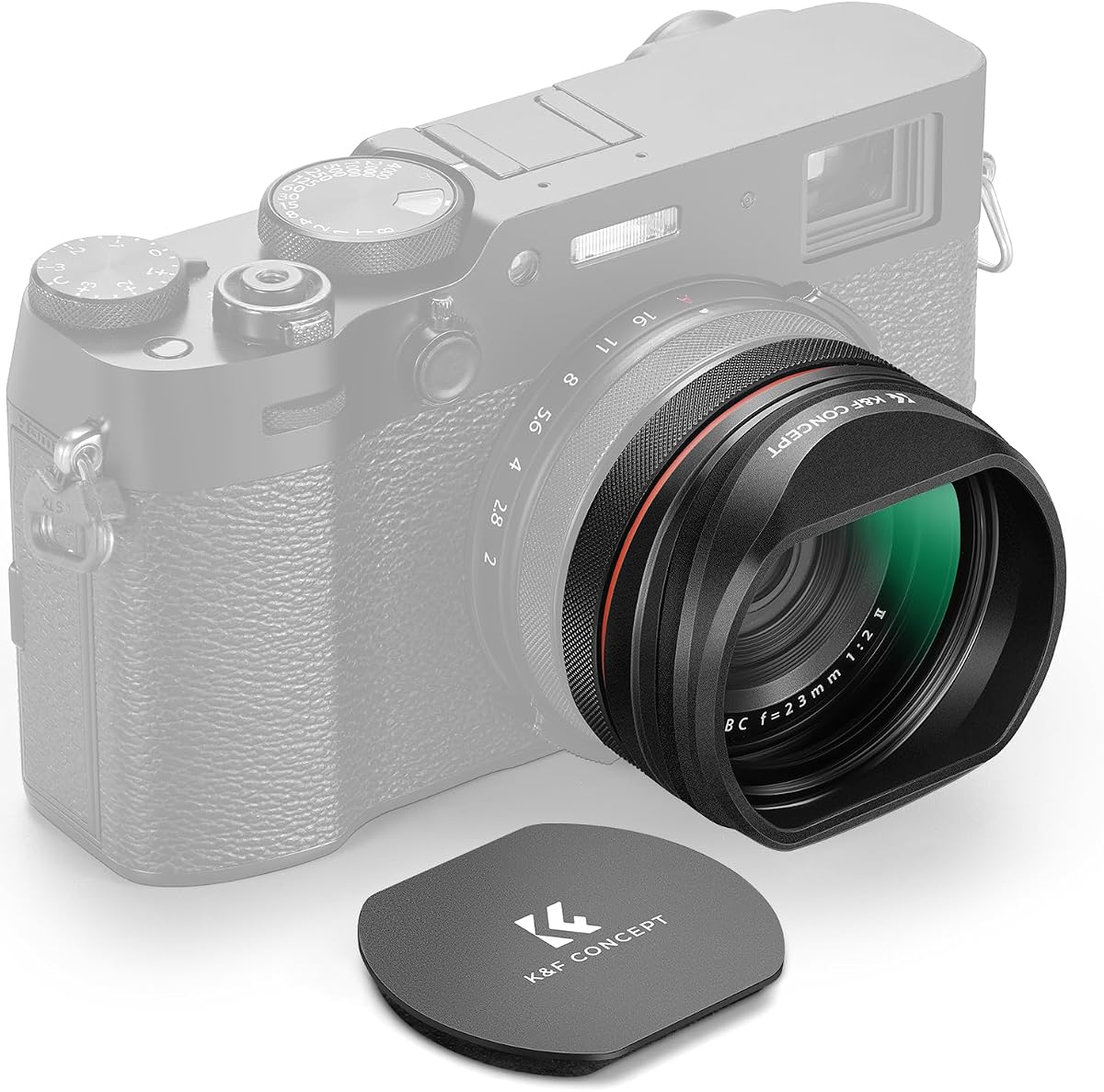 K&F CONCEPT MCUV Filter+Hood+Cap Compatible with Fujifilm X100 Series | Black, Compatible with Fujifilm X100 Series, X100/X100F/X100S/X100T/X100V/X100VI-FP715