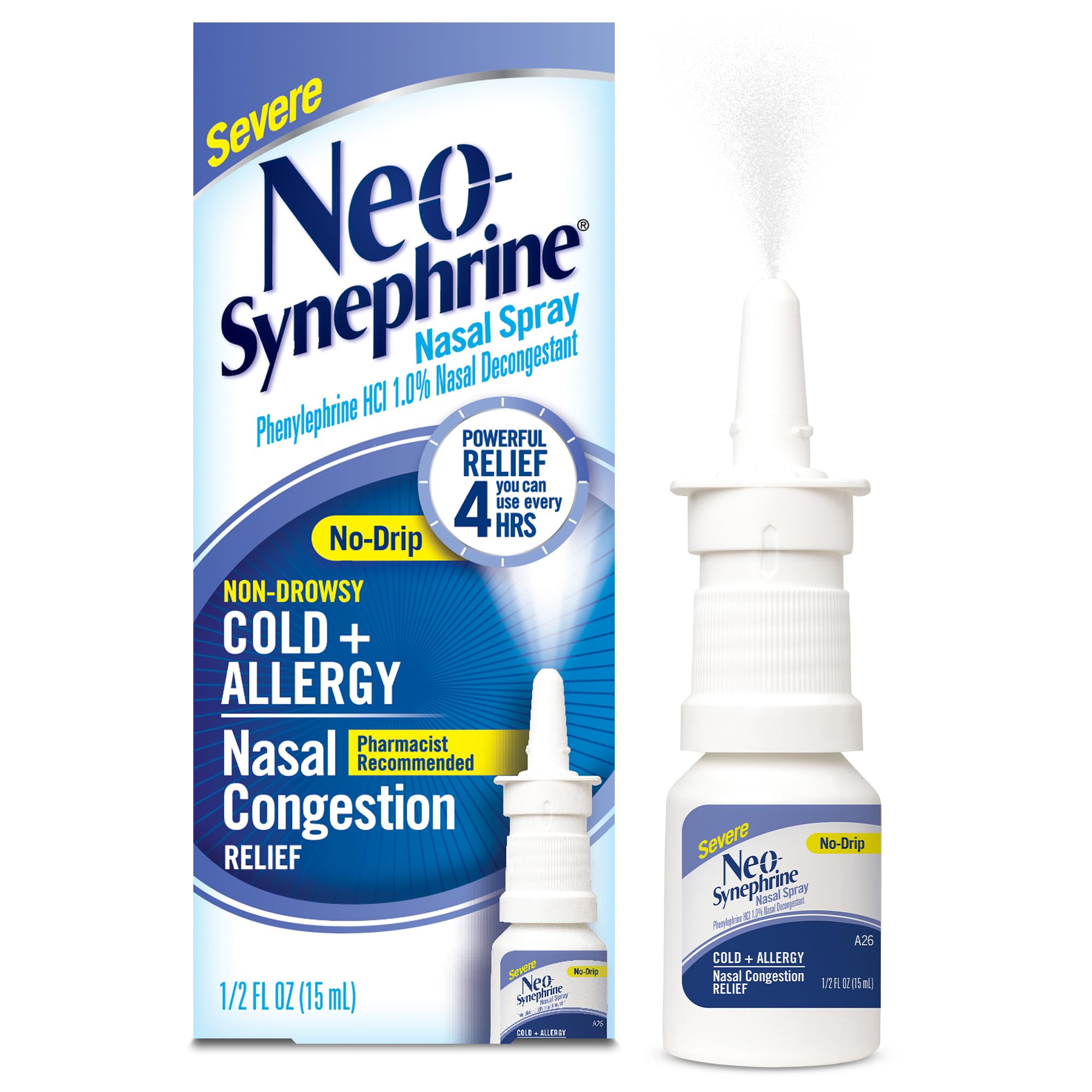 NEO-SYNEPHRINE No-Drip Severe Congestion Nasal Spray, 0.5 Fl Oz