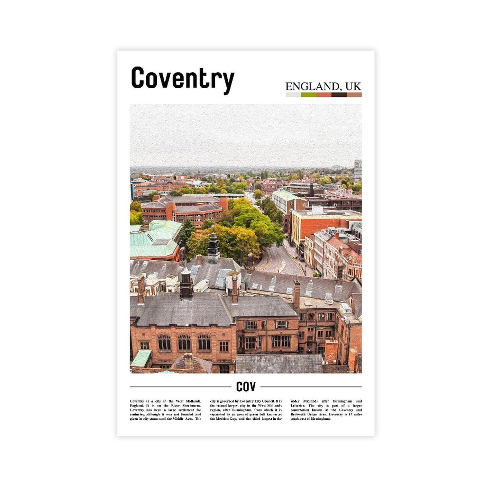 Coventry Angleterre décoration murale maison et tableau moderne 60 x 90 cm - 8