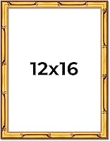 Vista 17 de Poster Palooza Marco de madera maciza de bambú dorado de 12 x 8 pulgadas con acrílico UV, respaldo de tablero de espuma y accesorios para colgar