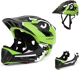 Lixada Kids Full Face Helmet Detachable Full Face Kids Bike Helmet Children Sports Safety Helmet for Cycling Skateboarding Roller Skating