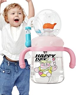 Genérico Vaso Para Beber Con Chorro De Ballena, Vaso Fuente De Ballena A Prueba De Derrames, Vaso Para Beber Con Chorro De Ballena De 300 Ml, Vaso Para Niños De Colores Espesantes Con Pajita Y Tapa