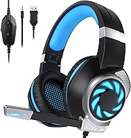 Vista 25 de Auriculares para juegos para PS4, Xbox One, PC, PS5, portátil, Mac, para Nintendo Switch, cancelación de ruido de 0.138 pulgadas con micrófono