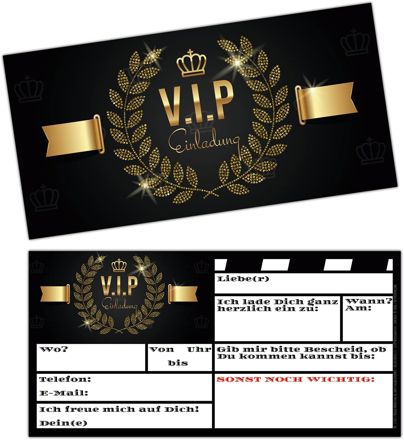 BREITENWERK VIP EINLADUNG Kartenset XL (25 Stück) - edle Premium ...