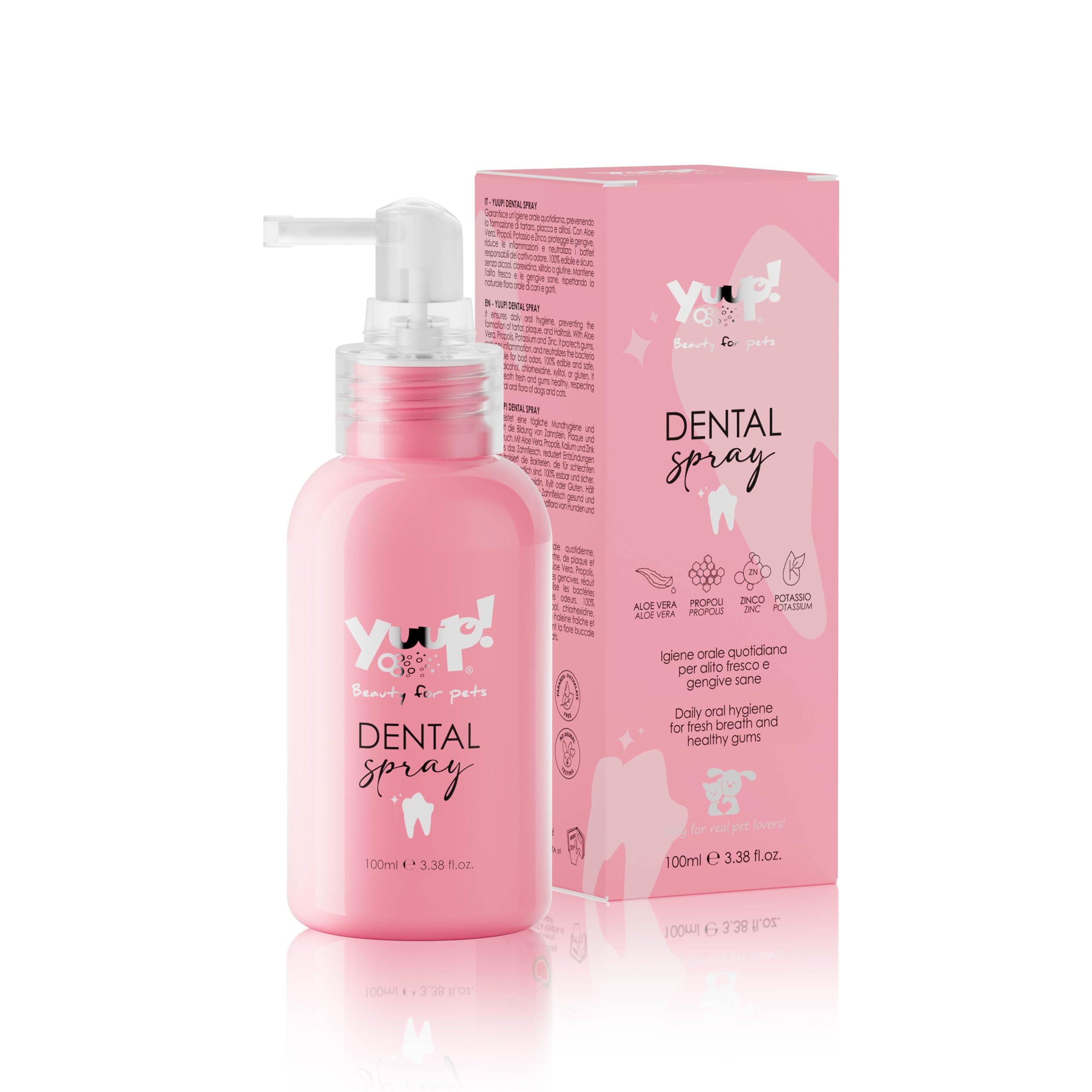 YUUP! Dental Spray 100 ml Dentifricio per Cani Spray Rimuovi Placca e Tartaro