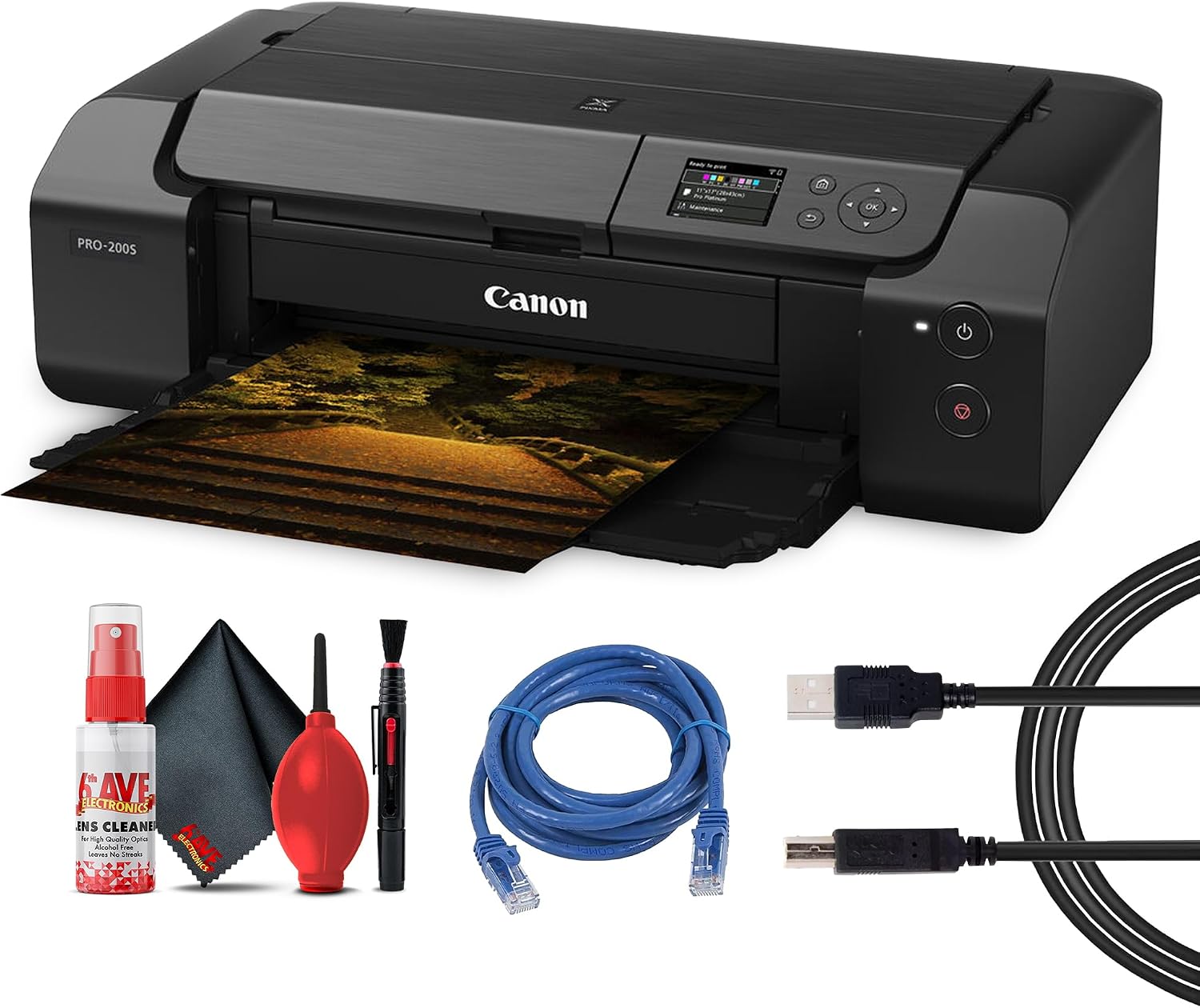 Canon PIXMA PRO-200S Wireless Photo Printer (6875C002) Bundle