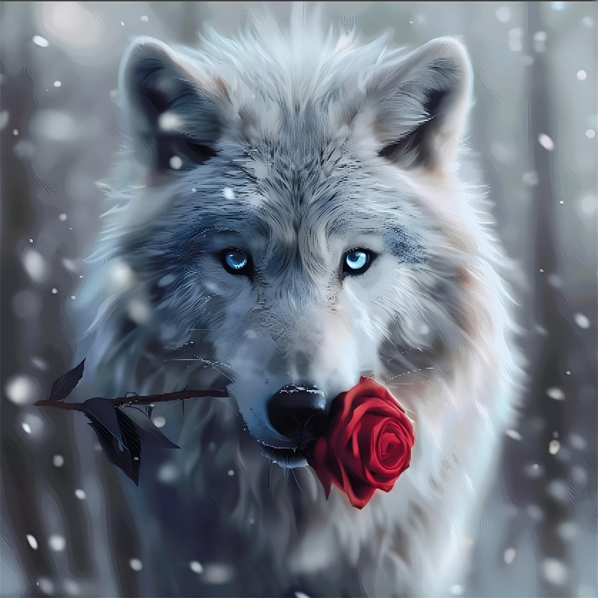 Nianxi DIY Wolf Paint by Numbers Kits for Adults,Animal Painting Kit on Canvas, Color by Numbers Acrylic,Large Adult Paint by Number for Home Wall Decor,Gifts (Wolf)